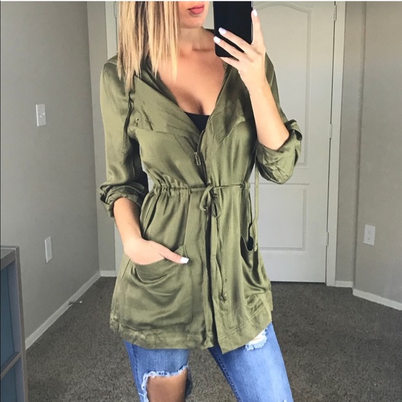 Taryn Kay Jackets & Blazers - -Olive Hooded Jacket-
